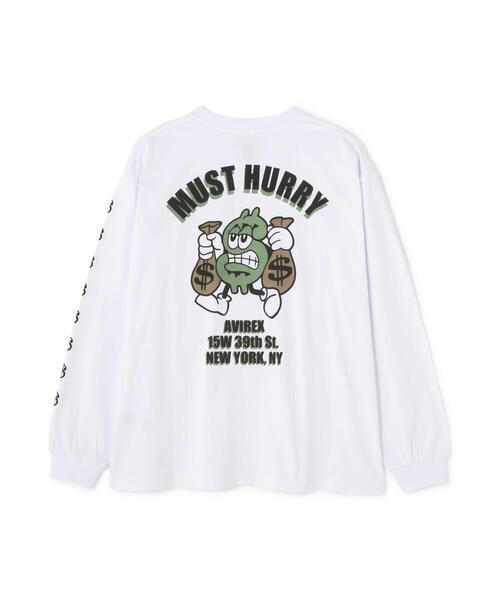 AVIREX（アヴィレックス）の「《直営店限定》DOLLARS DESIGN LONG SLLEVE T-SHIT / ダラーズ デザイン 長袖 Tシャツ / AVIREX / アヴィレックス（Tシャツ/カットソー・メンズ・ホワイト/ブラック・M/L/2XL/XL）」の18枚目の写真