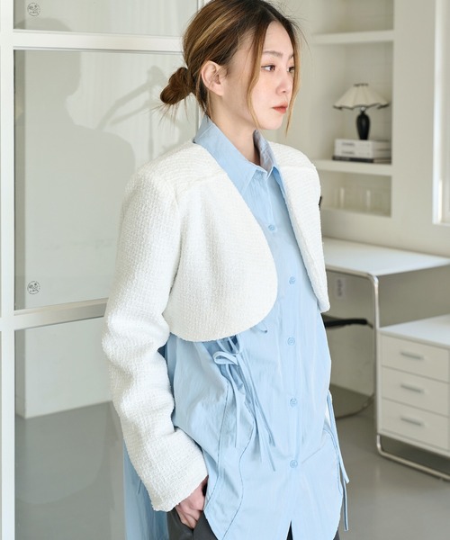 新品 MILK ミルク ツイードセットアップ ボレロ丈ジャケット