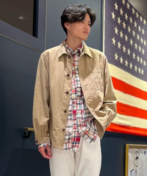 値下げ！【BROOKS BROTHERS】コットンリネンヘリンボーンチョアjkt コットン/リネン ヘリンボーン チョアジャケット | Brooks