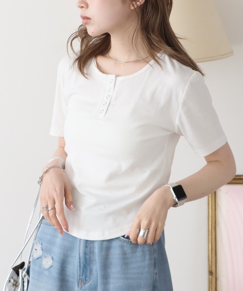 Henry Neck T-Shirt / ヘンリーネックT 半袖（Tシャツ