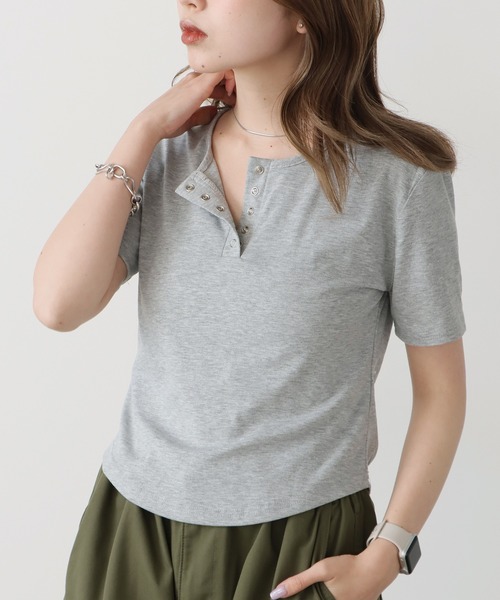 Henry Neck T-Shirt / ヘンリーネックT 半袖（Tシャツ