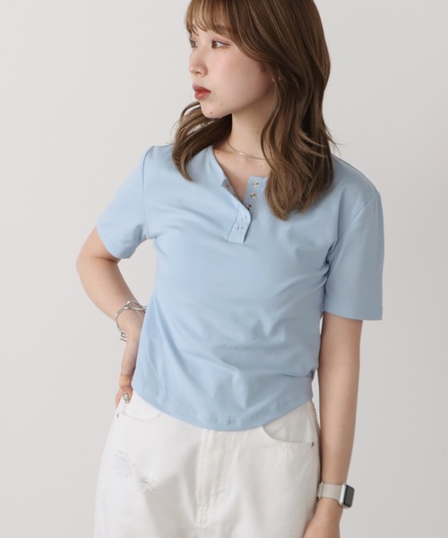 Tシャツ・カットソー [RONRON] HENRYNECK HALF T-SHIRT ☆RONRON☆HENRYNECK HALF T-SHIRT☆送料・関税込☆ (RONRON/T