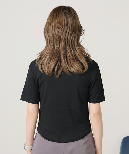 BLANK　（ブランク）の「Henry Neck T-Shirt / ヘンリーネックT 半袖（Tシャツ/カットソー・レディース・ホワイト/ライトグレー/ブラック/ライトブルー・FREE）」の15枚目の写真