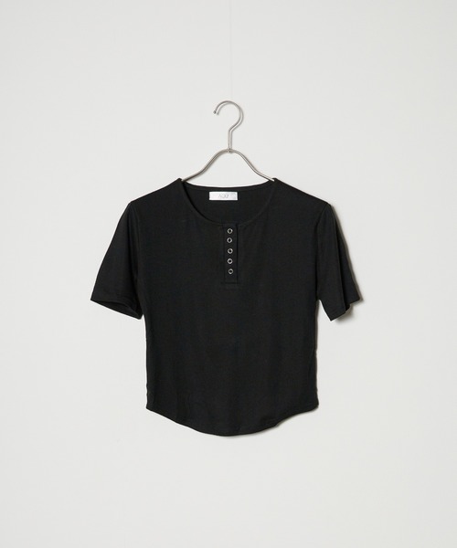 Tシャツ・カットソー AAKAM Incision Henry Neck Half Top 5SH063 Never mind the XU / Chikashitsu+｜【Chikashitsu +】henry