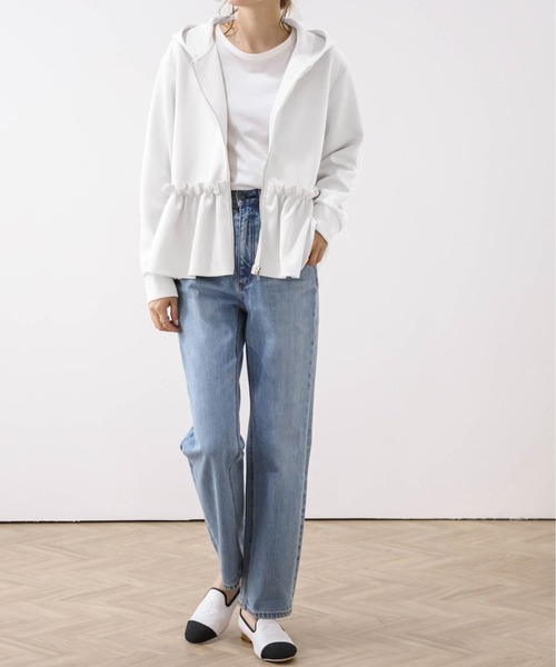 La-gemme（ラジェム）の「ギャザーフリルジップフーディ（パーカー・レディース・ブラック/ホワイト・M/L）」の13枚目の写真