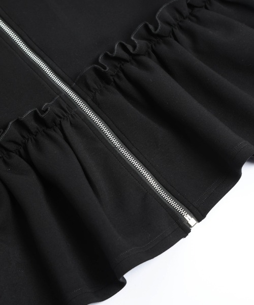 La-gemme（ラジェム）の「ギャザーフリルジップフーディ（パーカー・レディース・ブラック/ホワイト・M/L）」の20枚目の写真
