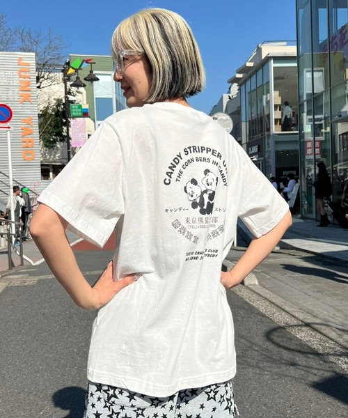 Candy Stripper（キャンディストリッパー）の「TOKYO PANDA CLUB Tシャツ（Tシャツ/カットソー・レディース・オフホワイト/ブラック/ピンク・1/2/3）」の5枚目の写真