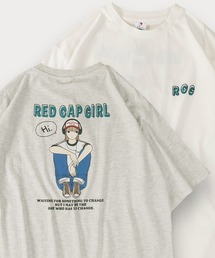 【Red Cap Girl/レッドキャップガール】ガールイラストバックプリントTシャツ/オーバーサイズ/ユニセックス/推し活