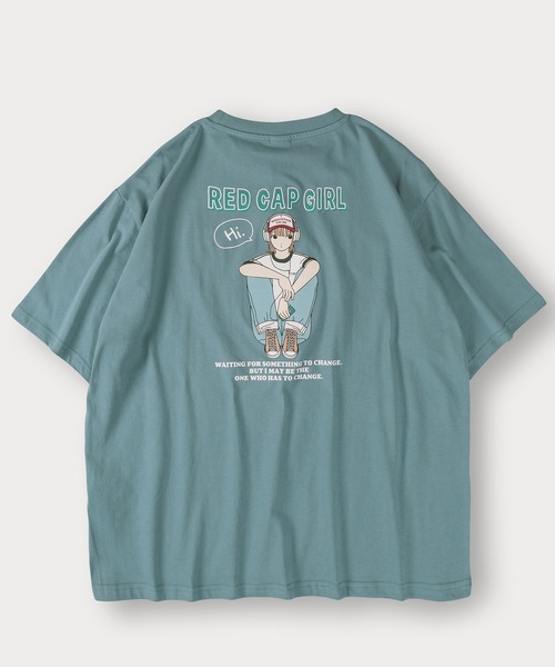 Red Cap Girl(レッドキャプガール)の「【Red Cap Girl/レッドキャップガール】ガールイラストバックプリントTシャツ/オーバーサイズ/ユニセックス/推し活(Tシャツ/カットソー・メンズ・ホワイト/グレー/ブラック/ブルー/グレー系その他/ブラック系その他/ブルー系その他/ホワイト系その他・M/L)」の16枚目の写真