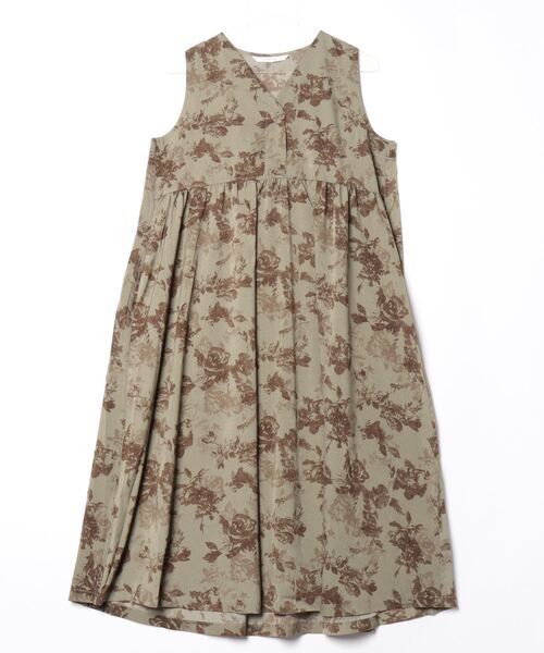 On One's Own フラワープリントノースリーブワンピース（ワンピース