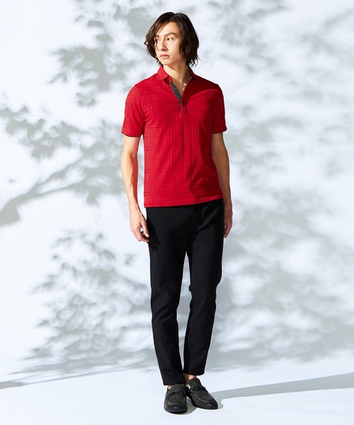 HIDEAWAYS NICOLE(ハイダウェイニコル)の「リンクスチェックスキッパーポロシャツ(ポロシャツ・メンズ・ブラック/オフホワイト/ネイビー/ラベンダー/レッド・MEDIUM/LARGE/X-LARGE/XX-LARGE)」の21枚目の写真