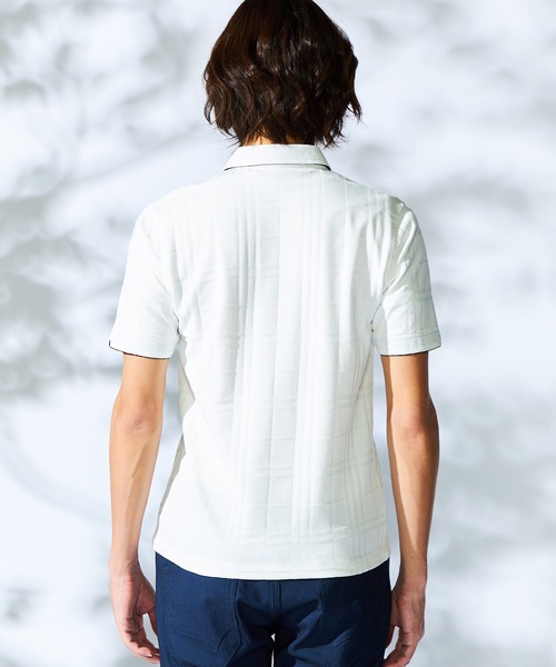 HIDEAWAYS NICOLE(ハイダウェイニコル)の「リンクスチェックスキッパーポロシャツ(ポロシャツ・メンズ・ブラック/オフホワイト/ネイビー/ラベンダー/レッド・MEDIUM/LARGE/X-LARGE/XX-LARGE)」の20枚目の写真