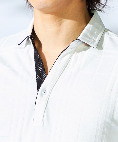 HIDEAWAYS NICOLE(ハイダウェイニコル)の「リンクスチェックスキッパーポロシャツ(ポロシャツ・メンズ・ブラック/オフホワイト/ネイビー/ラベンダー/レッド・MEDIUM/LARGE/X-LARGE/XX-LARGE)」の14枚目の写真