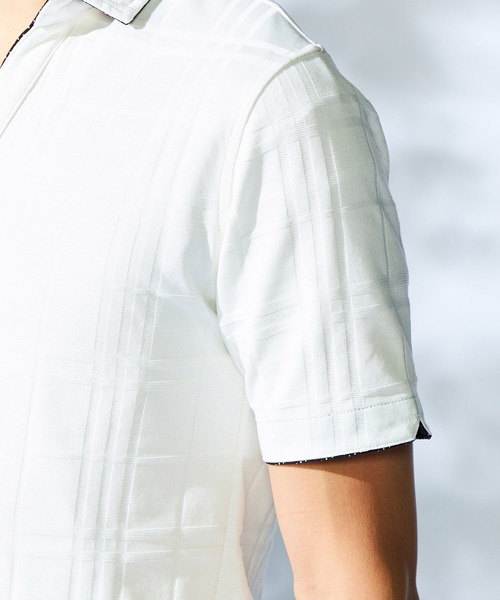 HIDEAWAYS NICOLE(ハイダウェイニコル)の「リンクスチェックスキッパーポロシャツ(ポロシャツ・メンズ・ブラック/オフホワイト/ネイビー/ラベンダー/レッド・MEDIUM/LARGE/X-LARGE/XX-LARGE)」の16枚目の写真