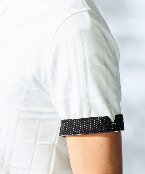 HIDEAWAYS NICOLE(ハイダウェイニコル)の「リンクスチェックスキッパーポロシャツ(ポロシャツ・メンズ・ブラック/オフホワイト/ネイビー/ラベンダー/レッド・MEDIUM/LARGE/X-LARGE/XX-LARGE)」の7枚目の写真