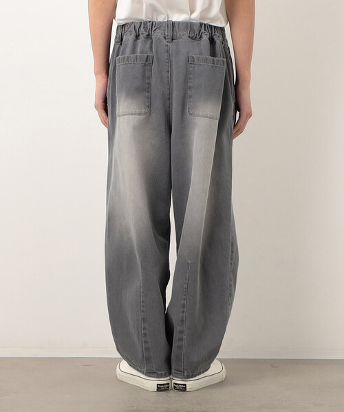 【セール】デニムワイドテーパードパンツ（デニムパンツ）｜Purple&Yellow（パープルアンドイエロー）