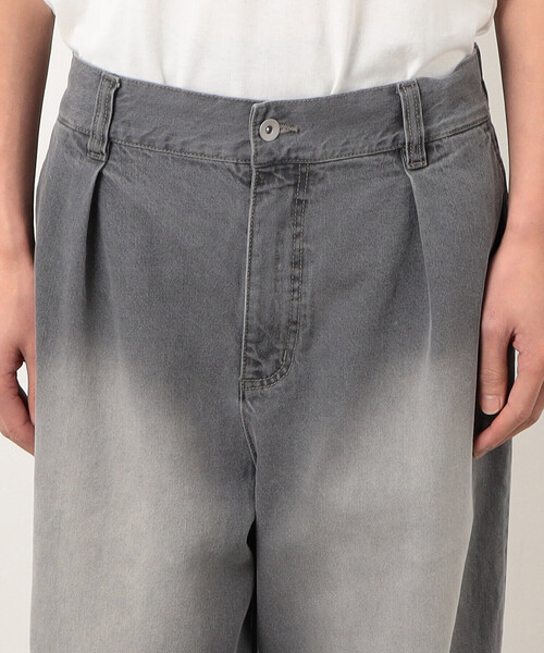 【セール】デニムワイドテーパードパンツ（デニムパンツ）｜Purple&Yellow（パープルアンドイエロー）