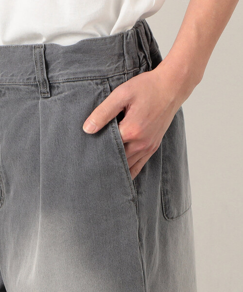 【セール】デニムワイドテーパードパンツ（デニムパンツ）｜Purple&Yellow（パープルアンドイエロー）