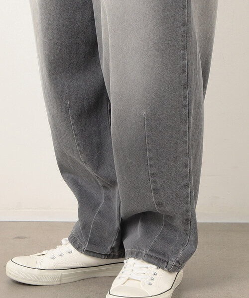 【セール】デニムワイドテーパードパンツ（デニムパンツ）｜Purple&Yellow（パープルアンドイエロー）