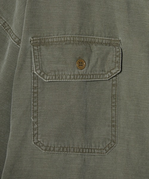 REMI RELIEF（レミレリーフ）の「REMI RELIEF/レミレリーフ WIDE Military S/S SHIRT(スタッズ)  シャツ（シャツ/ブラウス・メンズ・カーキ・XL/L/M）」の6枚目の写真