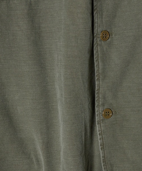 REMI RELIEF（レミレリーフ）の「REMI RELIEF/レミレリーフ WIDE Military S/S SHIRT(スタッズ)  シャツ（シャツ/ブラウス・メンズ・カーキ・XL/L/M）」の9枚目の写真