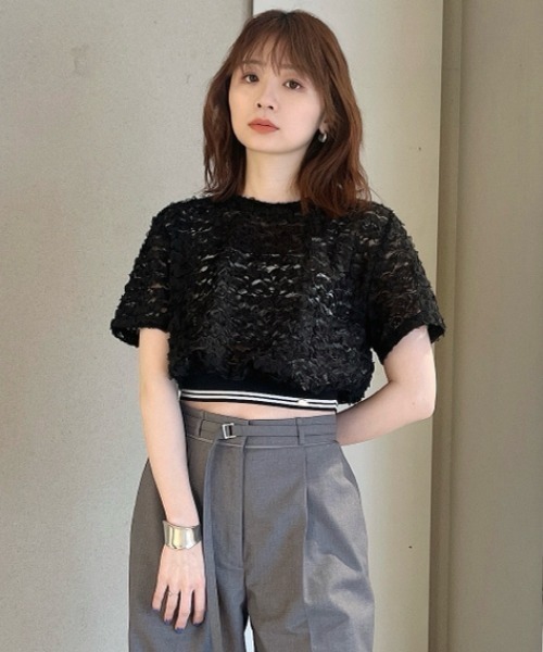 lilybrown ウエストリブレーストップス LILY BROWN（リリーブラウン）の「ウエストリブレーストップス