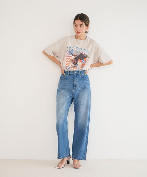 BAYFLOW（ベイフロー）の「[ヴィンテージライク]オリジナルロックTシャツ（Tシャツ/カットソー・レディース・チャコール/グレイッシュベージュ/オフホワイト・FREE）」の6枚目の写真