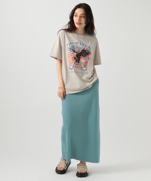 BAYFLOW（ベイフロー）の「[ヴィンテージライク]オリジナルロックTシャツ（Tシャツ/カットソー・レディース・チャコール/グレイッシュベージュ/オフホワイト・FREE）」の13枚目の写真