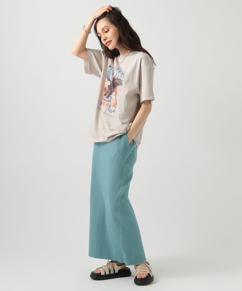 BAYFLOW（ベイフロー）の「[ヴィンテージライク]オリジナルロックTシャツ（Tシャツ/カットソー・レディース・チャコール/グレイッシュベージュ/オフホワイト・FREE）」の14枚目の写真