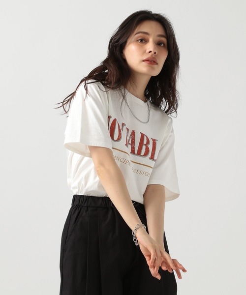 BAYFLOW（ベイフロー）の「[ヴィンテージライク]オリジナルロックTシャツ（Tシャツ/カットソー・レディース・チャコール/グレイッシュベージュ/オフホワイト・FREE）」の18枚目の写真