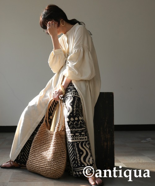 antiqua（アンティカ）の「ペーパーかごバッグ（かごバッグ・レディース・ブラウン・FREE）」の3枚目の写真