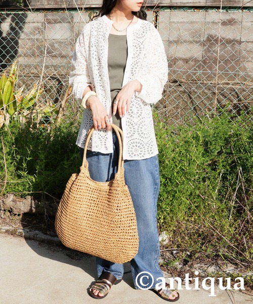 antiqua（アンティカ）の「ペーパーかごバッグ（かごバッグ・レディース・ブラウン・FREE）」の9枚目の写真