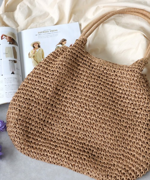 antiqua（アンティカ）の「ペーパーかごバッグ（かごバッグ・レディース・ブラウン・FREE）」の12枚目の写真