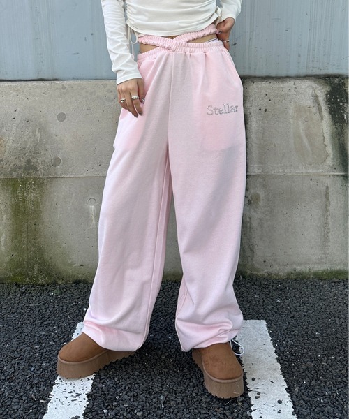 sedacle girl(セダクルガール)の「裏毛クロスウエストスウェットパンツ【SETUP着用可能】(スウェットパンツ・レディース・グレー/ブルー/ブラック/ピンク・FREE)」の4枚目の写真