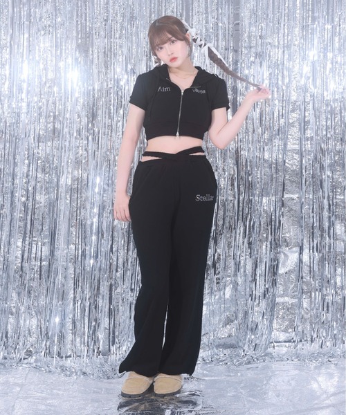 sedacle girl(セダクルガール)の「裏毛クロスウエストスウェットパンツ【SETUP着用可能】(スウェットパンツ・レディース・グレー/ブルー/ブラック/ピンク・FREE)」の6枚目の写真