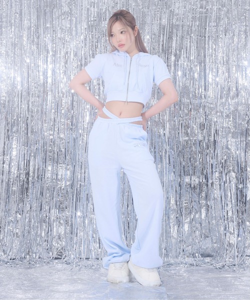 sedacle girl(セダクルガール)の「裏毛クロスウエストスウェットパンツ【SETUP着用可能】(スウェットパンツ・レディース・グレー/ブルー/ブラック/ピンク・FREE)」の10枚目の写真