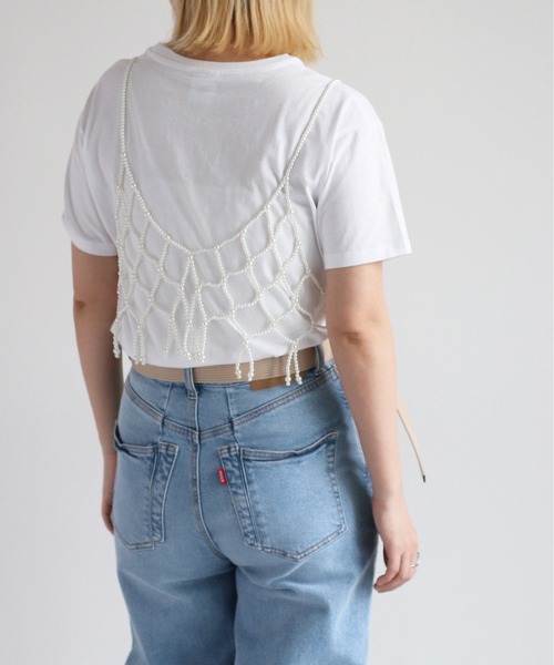 cepo（セポ）の「パ－ルビスチェ（ベスト・レディース・オフホワイト/ブラック・FREE）」の6枚目の写真