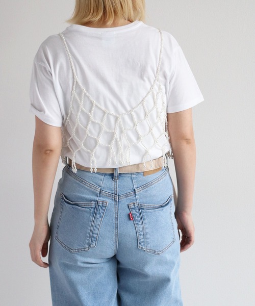 cepo（セポ）の「パ－ルビスチェ（ベスト・レディース・オフホワイト/ブラック・FREE）」の7枚目の写真