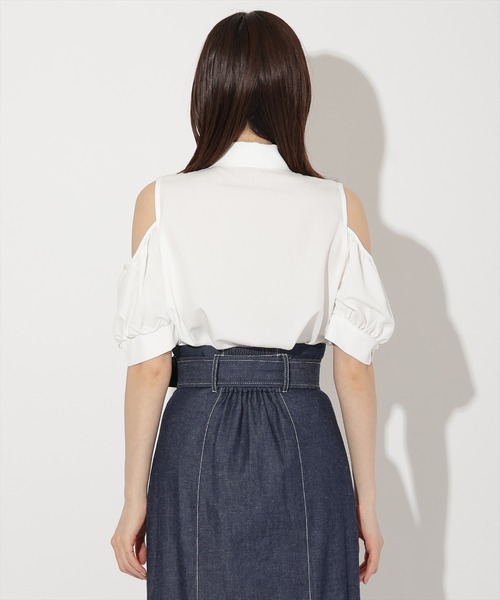 WILLSELECTION(ウィルセレクション)の「オープンショルダーリボンタイブラウス(シャツ/ブラウス・レディース・ピンク/オフホワイト/ネイビー/ブルー・FREE)」の7枚目の写真