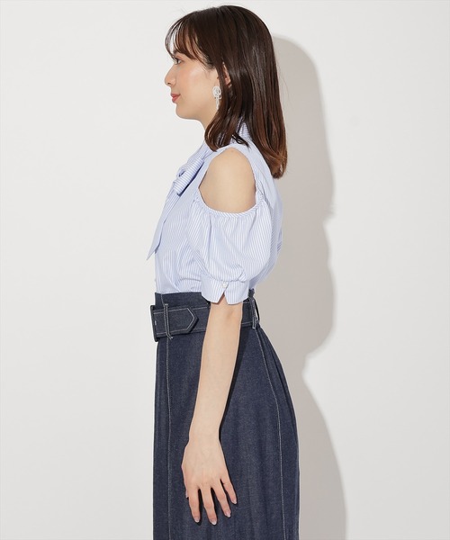 WILLSELECTION(ウィルセレクション)の「オープンショルダーリボンタイブラウス(シャツ/ブラウス・レディース・ピンク/オフホワイト/ネイビー/ブルー・FREE)」の18枚目の写真