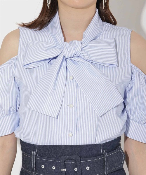 WILLSELECTION(ウィルセレクション)の「オープンショルダーリボンタイブラウス(シャツ/ブラウス・レディース・ピンク/オフホワイト/ネイビー/ブルー・FREE)」の20枚目の写真