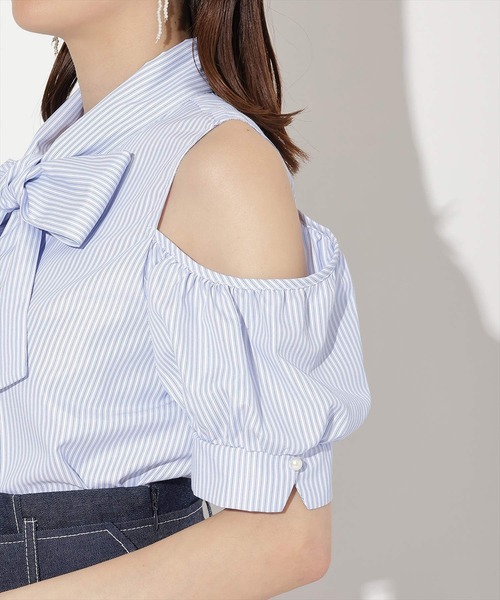 WILLSELECTION(ウィルセレクション)の「オープンショルダーリボンタイブラウス(シャツ/ブラウス・レディース・ピンク/オフホワイト/ネイビー/ブルー・FREE)」の21枚目の写真