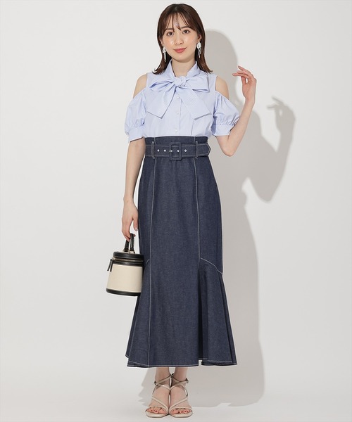 WILLSELECTION(ウィルセレクション)の「オープンショルダーリボンタイブラウス(シャツ/ブラウス・レディース・ピンク/オフホワイト/ネイビー/ブルー・FREE)」の17枚目の写真