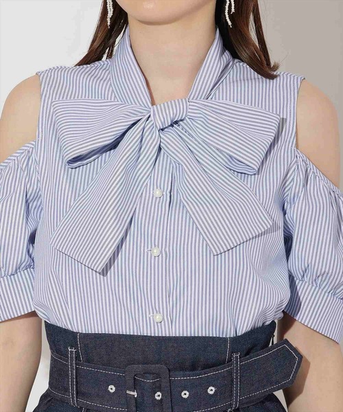 WILLSELECTION(ウィルセレクション)の「オープンショルダーリボンタイブラウス(シャツ/ブラウス・レディース・ピンク/オフホワイト/ネイビー/ブルー・FREE)」の14枚目の写真