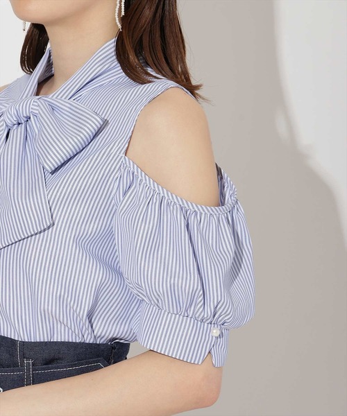 WILLSELECTION(ウィルセレクション)の「オープンショルダーリボンタイブラウス(シャツ/ブラウス・レディース・ピンク/オフホワイト/ネイビー/ブルー・FREE)」の15枚目の写真