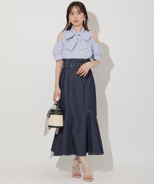 WILLSELECTION(ウィルセレクション)の「オープンショルダーリボンタイブラウス(シャツ/ブラウス・レディース・ピンク/オフホワイト/ネイビー/ブルー・FREE)」の11枚目の写真