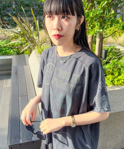 niko and...（ニコアンド）の「[MODE NORM CORE]ガーメントダイリメイク風シャツ（Tシャツ/カットソー・レディース・グレー/ピンク/ブルー/スモーク・MEDIUM/LARGE）」の8枚目の写真