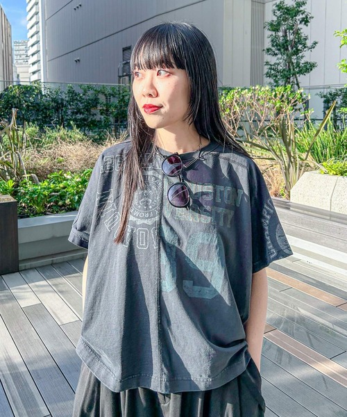 niko and...（ニコアンド）の「[MODE NORM CORE]ガーメントダイリメイク風シャツ（Tシャツ/カットソー・レディース・グレー/ピンク/ブルー/スモーク・MEDIUM/LARGE）」の10枚目の写真