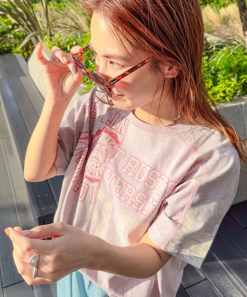 niko and...（ニコアンド）の「[MODE NORM CORE]ガーメントダイリメイク風シャツ（Tシャツ/カットソー・レディース・グレー/ピンク/ブルー/スモーク・MEDIUM/LARGE）」の13枚目の写真