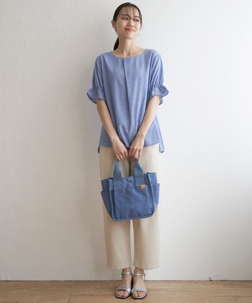 ikka(イッカ)の「冷感袖切り替えブラウス(シャツ/ブラウス・レディース・ネイビー/グレー/ブルー・M/L/S)」の8枚目の写真